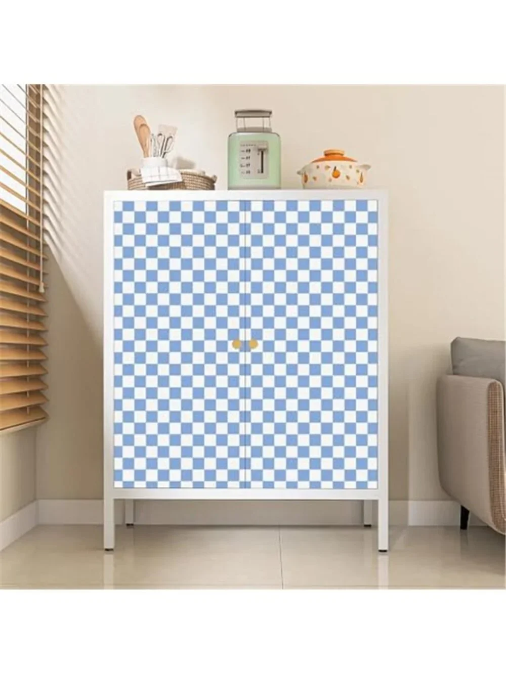 Blue Checkered Peel Stick Wallpaper Checkerboard Contact Paper Removable Vinyl
